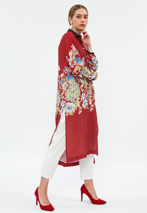 Golden Peacock Shirt Dress Golden - RED VELVET